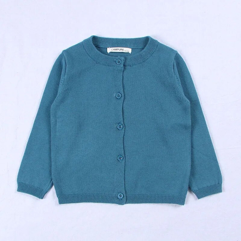 Chlapčenské a dievčenské pletené svetre Detské kardigany Jednofarebný sveter s výstrihom do O-tvaru Jarný jesenný sveter Detské kardigany Kabát Detské oblečenie 1-7 rokov