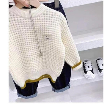 Τάση πλεκτού πουλόβερ με πλεκτό πουλόβερ για παιδιά 2023 Νέα Παιδική Απαλή Μόδα για αγόρια, Απλή Μόδα για Άνοιξη και Φθινόπωρο