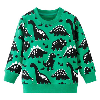 Момчета Момичета Памучно облекло Динозаври Бебешки пуловери с щампи за Есен Пролет Детски Суичъри с животни Модни спортни горнища за момчета