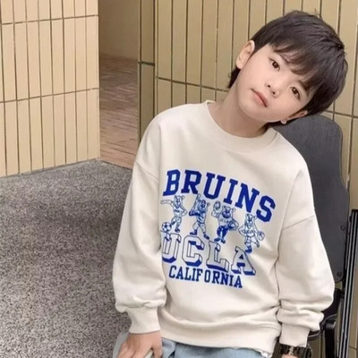 Poiste kampsun kevade ja sügise stiil Uus keskmise suurusega laste sügisene särk Moodne ja moodne