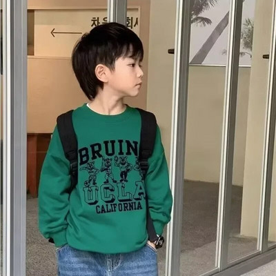 Poiste kampsun kevade ja sügise stiil Uus keskmise suurusega laste sügisene särk Moodne ja moodne