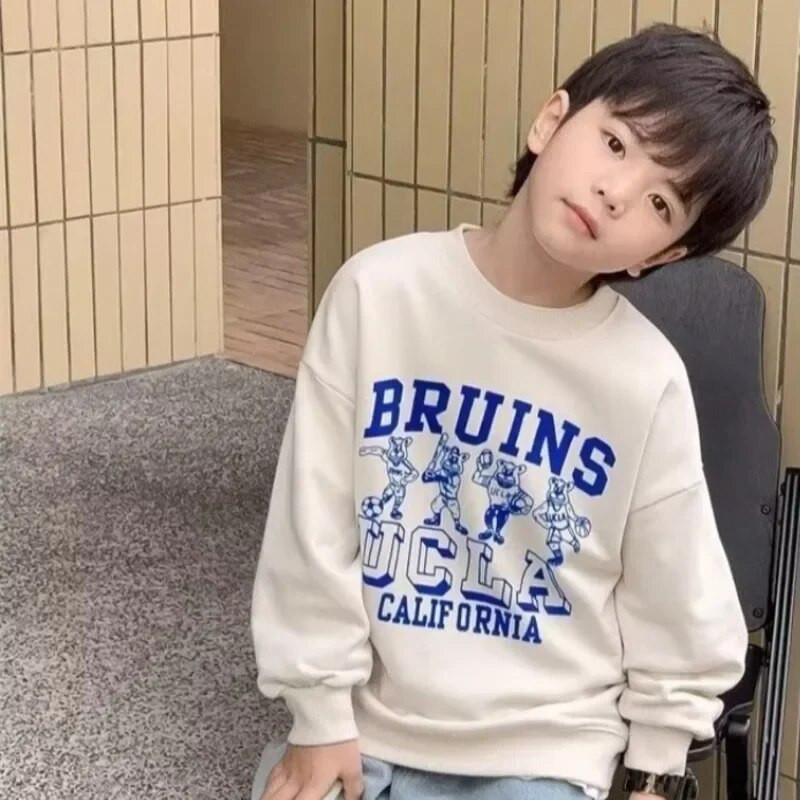 Poiste kampsun kevade ja sügise stiil Uus keskmise suurusega laste sügisene särk Moodne ja moodne