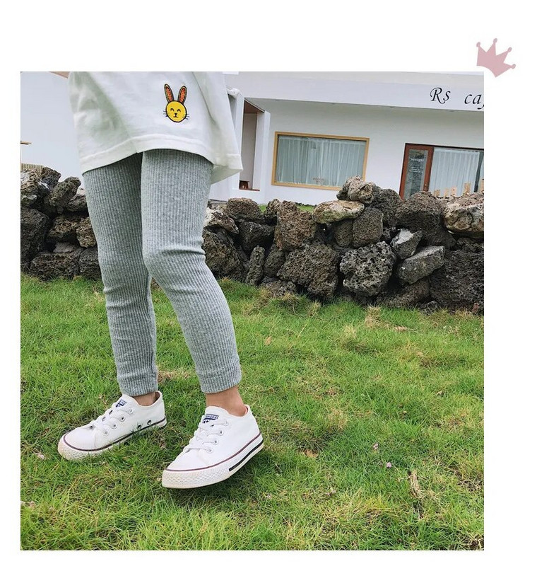 VIDMID dievčenské bavlnené legíny vysokej kvality pre deti Nohavice pre chlapcov a dievčatá, pletené legíny s pásikmi, detské ležérne legíny 400603