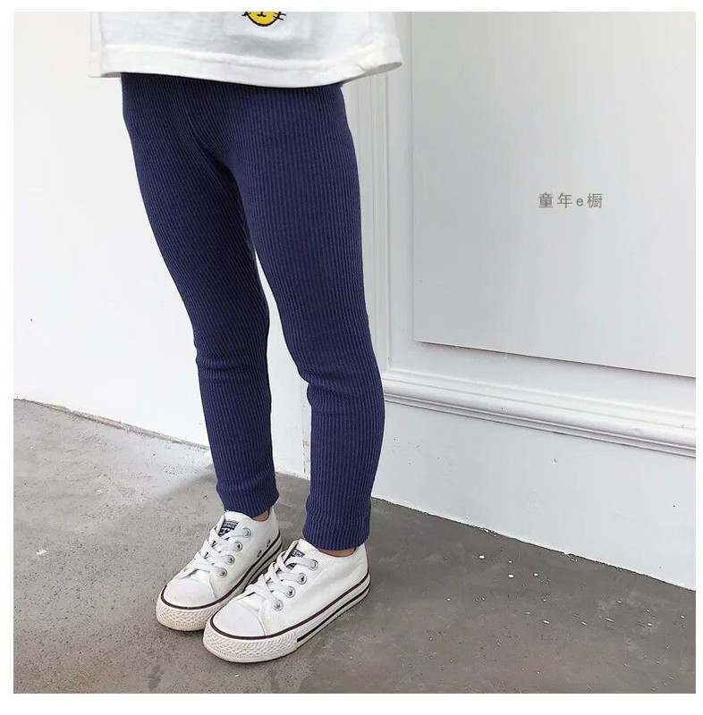 VIDMID dievčenské bavlnené legíny vysokej kvality pre deti Nohavice pre chlapcov a dievčatá, pletené legíny s pásikmi, detské ležérne legíny 400603