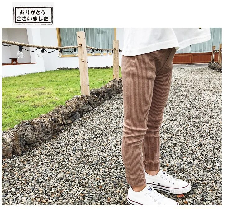 VIDMID dievčenské bavlnené legíny vysokej kvality pre deti Nohavice pre chlapcov a dievčatá, pletené legíny s pásikmi, detské ležérne legíny 400603