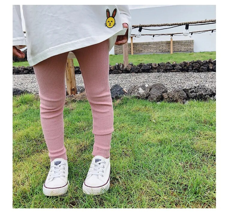 VIDMID dievčenské bavlnené legíny vysokej kvality pre deti Nohavice pre chlapcov a dievčatá, pletené legíny s pásikmi, detské ležérne legíny 400603