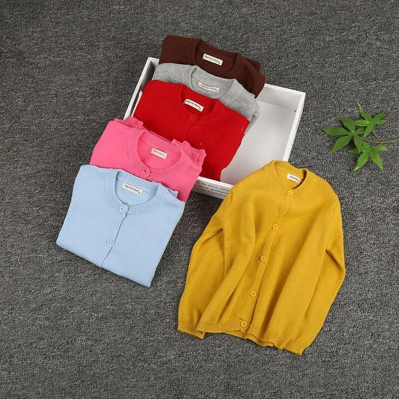 Rudeninis vaikų megztinis paltas kūdikiui šiltas trikotažas Vaikams megztinis Mažiems berniukams mergaitėms ilgomis rankovėmis vientisos medvilnės megztinio striukės