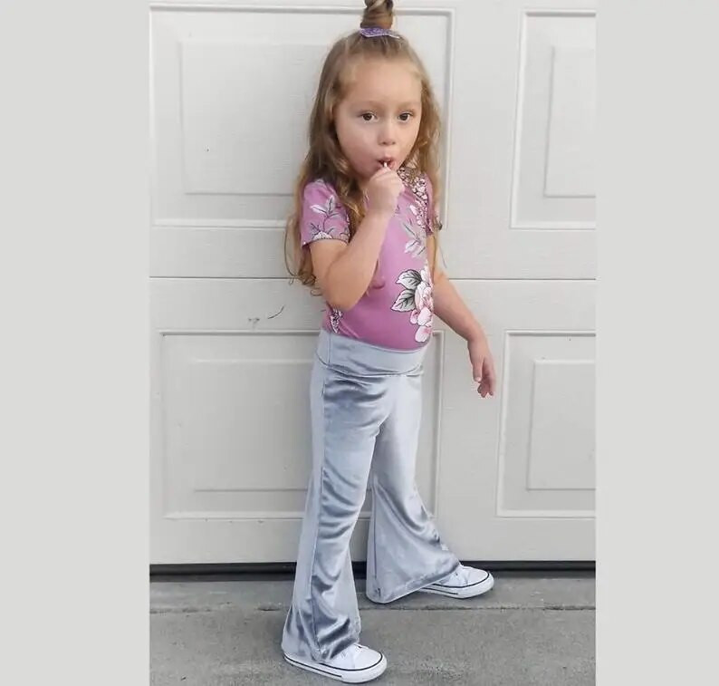 6M-6T vastsündinud beebitüdruku mitmevärvilised laienevad püksid väikelapse samet vabaaja elastne vöökoht vabaaja mitmekülgsed püksid