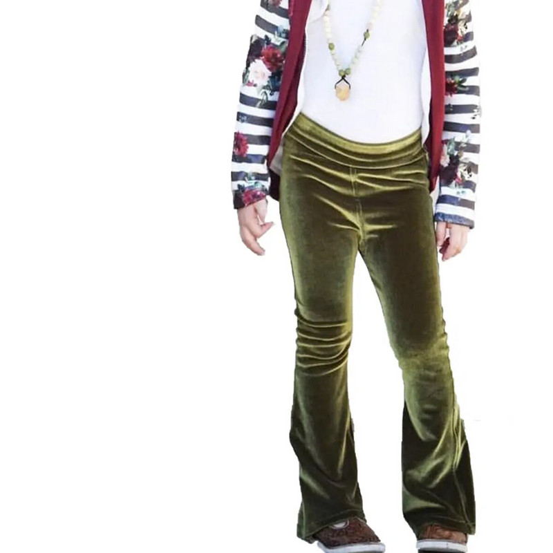 6M-6T vastsündinud beebitüdruku mitmevärvilised laienevad püksid väikelapse samet vabaaja elastne vöökoht vabaaja mitmekülgsed püksid