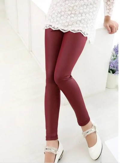 Naujos pavasario rudeninės kelnės mergaitei PU odinės vaikiškos kelnės mergaičių antblauzdžiai kūdikių kelnaitės 3-11 m.