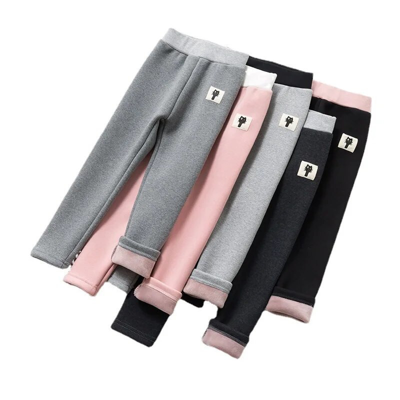 Pantaloni de catifea groși din bumbac pentru fete, iarna pentru copii, pantaloni groși de catifea pentru copii, pantaloni lungi drăguți, pantaloni creion slăbiți pentru bebeluși