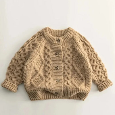 Beebi kevadkampsun Talvine Lastele Tüdrukutele Puuvillane Kootud Top Riided Pikad varrukad Väikelapse Paks Kardigan Laste Jope Ülerõivad