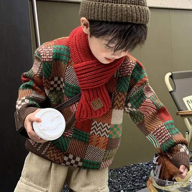 Φθινοπωρινό Χειμώνα Y2K Πουλόβερ Χοντρό Κοριτσίστικο Μακρυμάνικο Κομψό Πλεκτό Μπλουζάκι για αγόρι Χαριτωμένα Παιδικά Πουλόβερ Kawaii Παιδικά Ρούχα