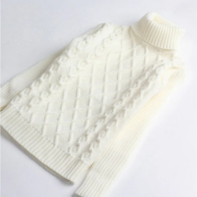 Lapsed Beebid Poisid Tüdrukud Kilpkaelusega kampsun Triibuline Risti kudum Sügistalv Unisex Soe põhjaga kootud Pullover 2-14T