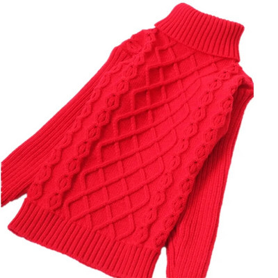 Lapsed Beebid Poisid Tüdrukud Kilpkaelusega kampsun Triibuline Risti kudum Sügistalv Unisex Soe põhjaga kootud Pullover 2-14T