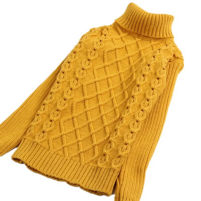 Lapsed Beebid Poisid Tüdrukud Kilpkaelusega kampsun Triibuline Risti kudum Sügistalv Unisex Soe põhjaga kootud Pullover 2-14T