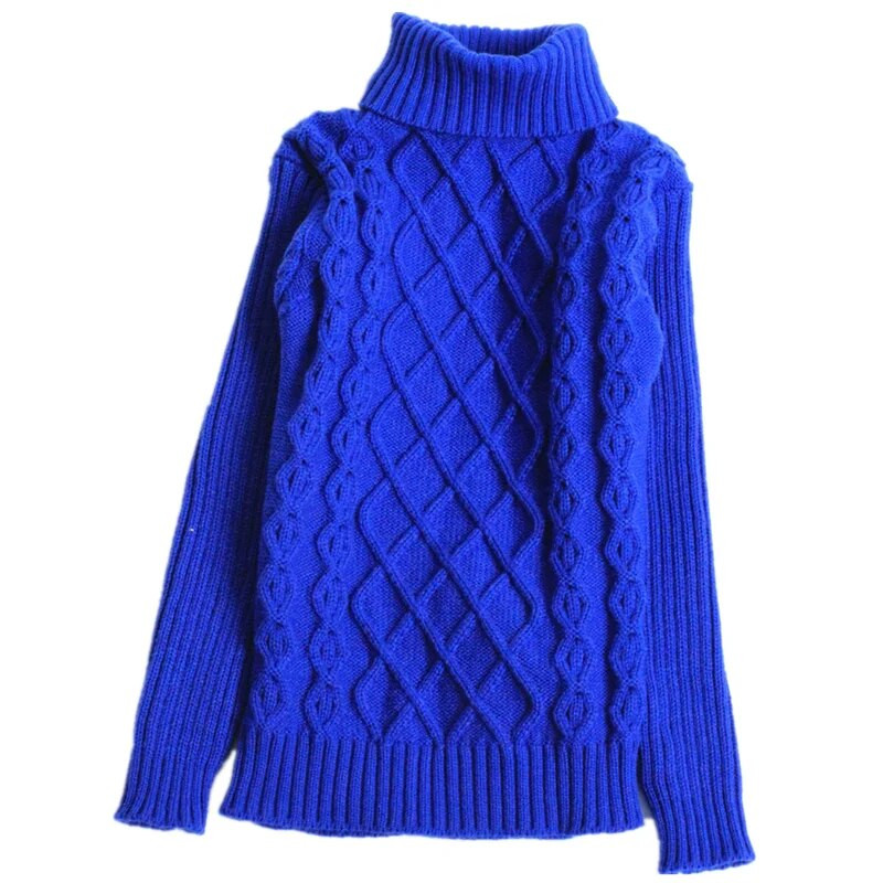 Lapsed Beebid Poisid Tüdrukud Kilpkaelusega kampsun Triibuline Risti kudum Sügistalv Unisex Soe põhjaga kootud Pullover 2-14T