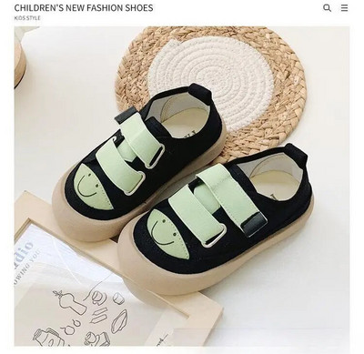 Nové jarné detské topánky pre chlapcov, plátené batoľatá, bosé topánky s mäkkou podrážkou, vonkajšie tenisky, módne dievčenské tenisky