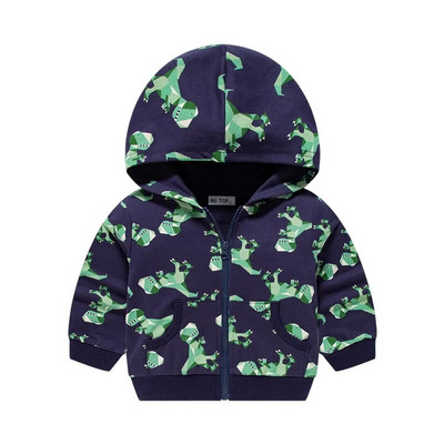 Jarné jesenné oblečenie pre chlapcov s vreckom, detská mikina s kresleným dinosaurom, batoľa, zipsový kabát, čierna, modrá, sivá mikina s kapucňou