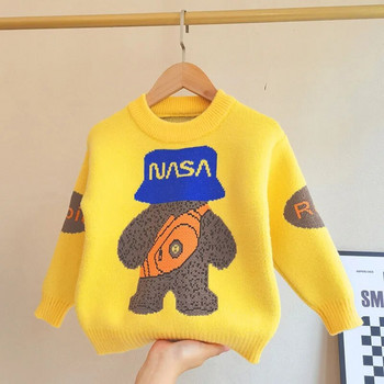 Детски пуловери Зимни дрехи Момчета 2023 Ново детско плетено облекло Детско висококачествено топло палто за бебета от 4 до 9 години