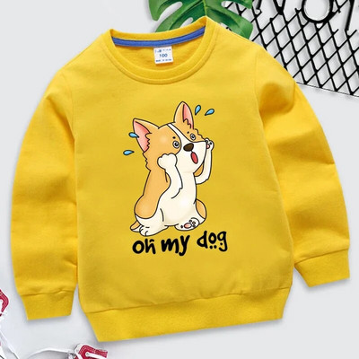 Detská mikina s potlačou zvieratiek, Oh My Dog, oblečenie pre chlapcov, sveter s dlhým rukávom, vtipný humor, športové oblečenie, dievčenská mikina s psími slovnými hračkami