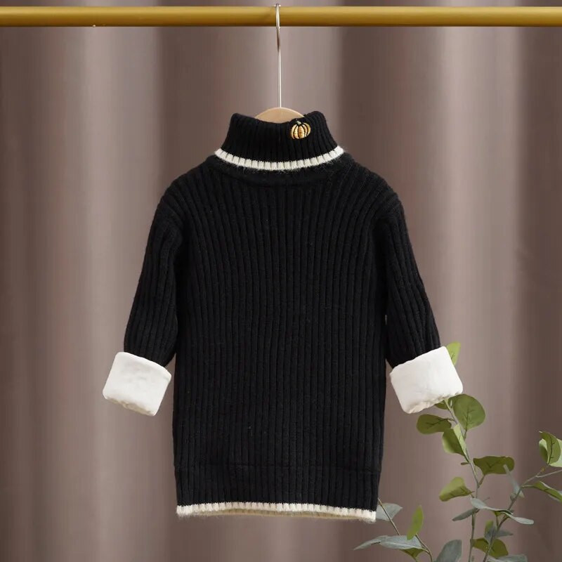 Kampsunid poistele Talveriided Tüdrukud Kõrvitsa Kaunistus Mood Uued Lapsed Turtlene Paks Soe Pehme Lapsed Kudumine Costom