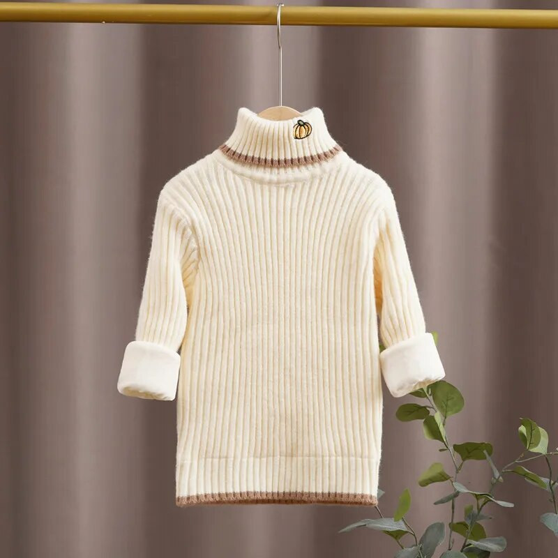 Kampsunid poistele Talveriided Tüdrukud Kõrvitsa Kaunistus Mood Uued Lapsed Turtlene Paks Soe Pehme Lapsed Kudumine Costom