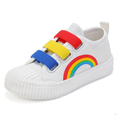 Copil Băiat Fată Pânză Bucle cu cârlig Pantofi curcubeu plat Primăvară 2023 Timp liber Copii Pantofi anti-alunecare Confort Pantofi Copii mici Tenis
