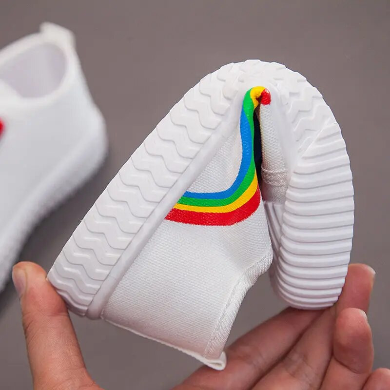 Copil Băiat Fată Pânză Bucle cu cârlig Pantofi curcubeu plat Primăvară 2023 Timp liber Copii Pantofi anti-alunecare Confort Pantofi Copii mici Tenis