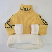 Pulover pentru băieți Haine de iarnă pentru copii, la noua modă, tricot, haine cu gât țesut, pentru fete, de înaltă calitate, costum pentru sugari cald.