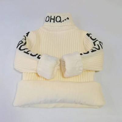 Pulover pentru băieți Haine de iarnă pentru copii, la noua modă, tricot, haine cu gât țesut, pentru fete, de înaltă calitate, costum pentru sugari cald.