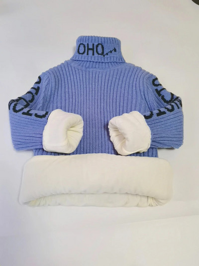 Pulover pentru băieți Haine de iarnă pentru copii, la noua modă, tricot, haine cu gât țesut, pentru fete, de înaltă calitate, costum pentru sugari cald.