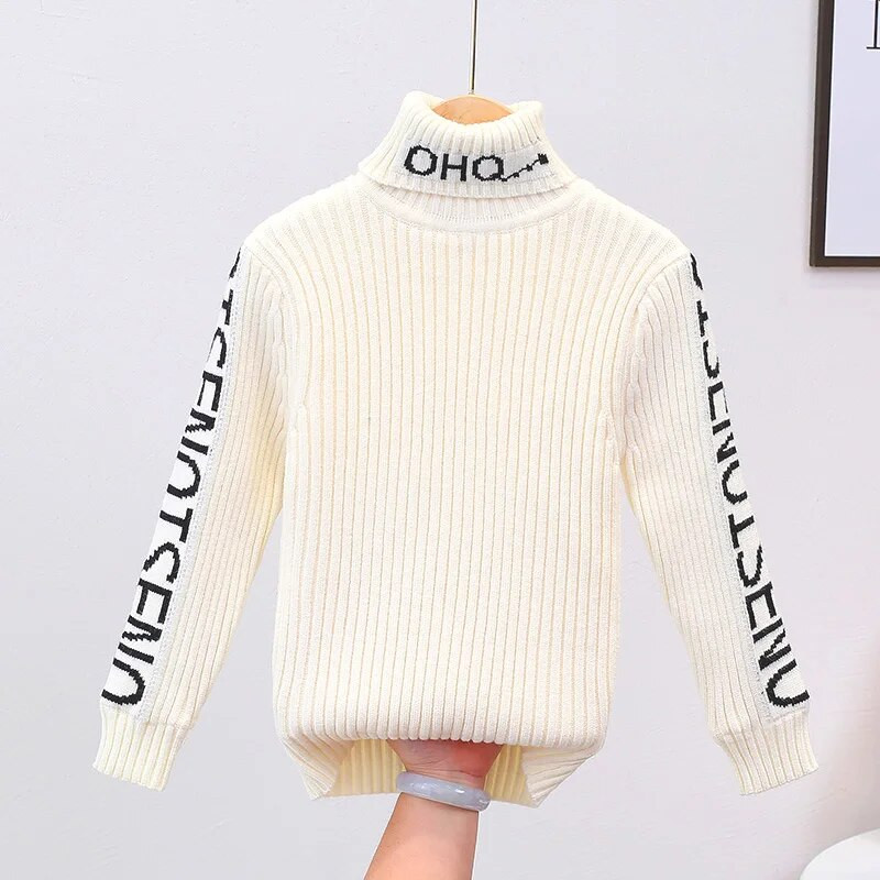 Pulover pentru băieți Haine de iarnă pentru copii, la noua modă, tricot, haine cu gât țesut, pentru fete, de înaltă calitate, costum pentru sugari cald.