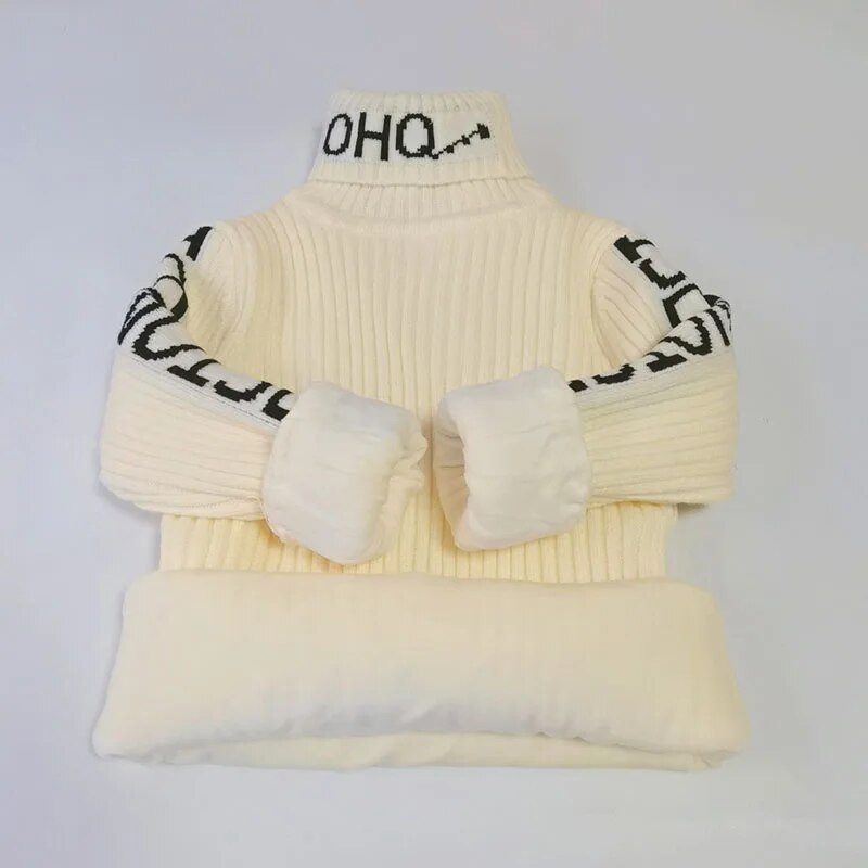 Pulover pentru băieți Haine de iarnă pentru copii, la noua modă, tricot, haine cu gât țesut, pentru fete, de înaltă calitate, costum pentru sugari cald.