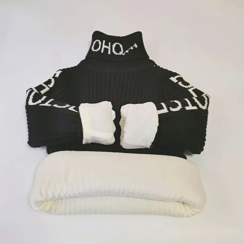 Pulover pentru băieți Haine de iarnă pentru copii, la noua modă, tricot, haine cu gât țesut, pentru fete, de înaltă calitate, costum pentru sugari cald.