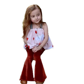 Lioraitiin 0-6 ετών Κορίτσια βελούδινο παντελόνι καμπάνα μωρό Παιδικό παντελόνι με μακρυά φουσκωτά παντελόνια casual ελαστική μέση για παιδιά