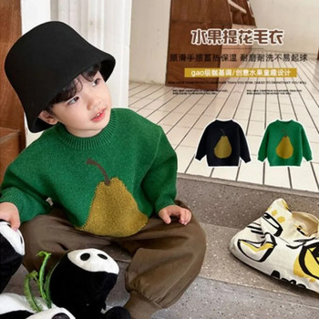 2023 Есен Пуловери за момичета и момчета Палто Детски пуловери за плетене Горнища за бебета Момчета Пуловери с анимационни мотиви с дълъг ръкав 1-10 г.