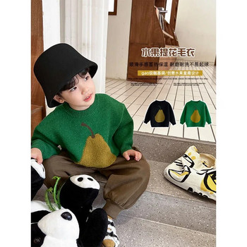 2023 Есен Пуловери за момичета и момчета Палто Детски пуловери за плетене Горнища за бебета Момчета Пуловери с анимационни мотиви с дълъг ръкав 1-10 г.