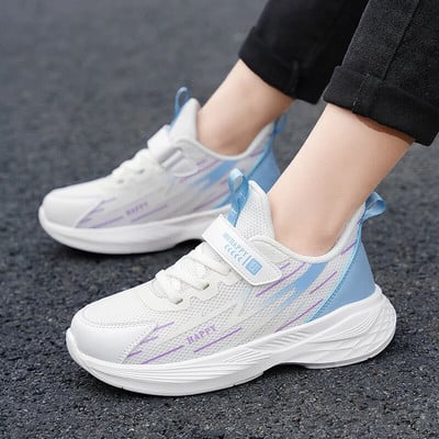 Drăguțe Fete Pantofi ocazional Pantofi alb din plasă Studenți Copii Vară Șosete Încălțăminte Moda Copii Pantofi sport Tenis Alergare Toamnă