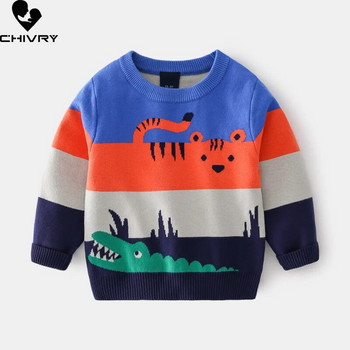 Νέο 2022 Φθινόπωρο χειμωνιάτικο Παιδικό πουλόβερ Πουλόβερ για αγόρια Ζακάρ Χοντρό πλεκτό πουλόβερ με λαιμόκοψη Παιδικά ρούχα