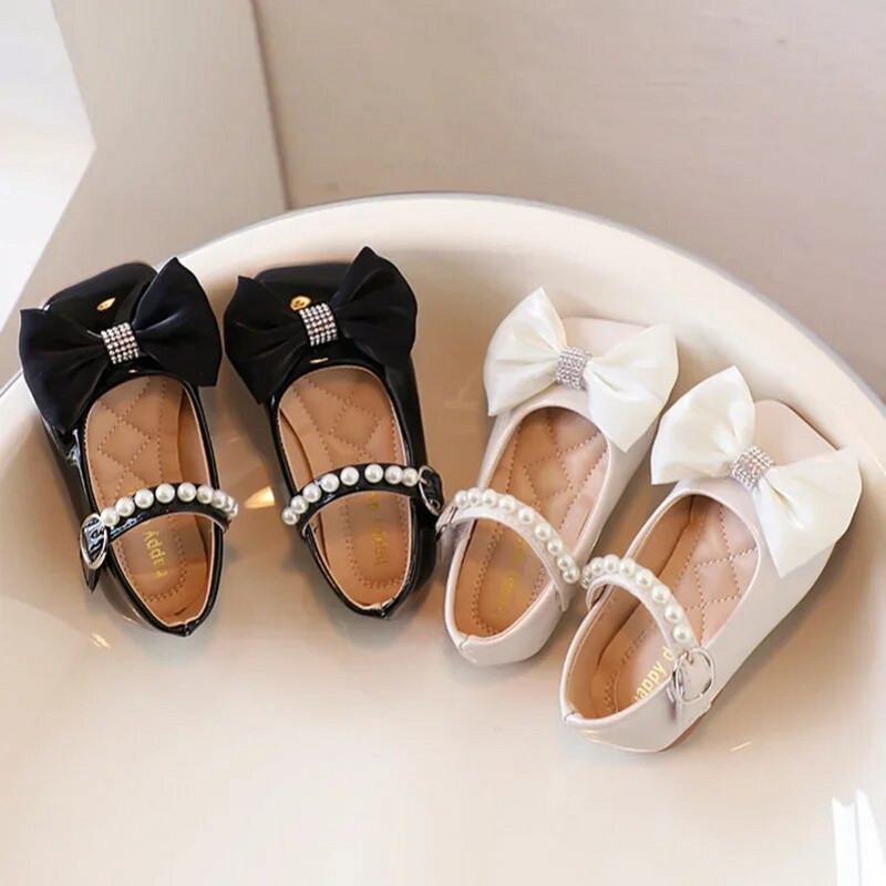 Nové dievčenské kvetinové svadobné topánky pre bábätká, balerínky s korálkami a princeznovskými topánkami s perlovým remienkom, spoločenské topánky na tanečnú párty, batoľa.