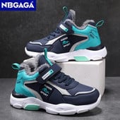 Detské bežecké topánky pre chlapcov, zimné a teplé, nepremokavé, kožené, dievčenské, ležérne, trekingové