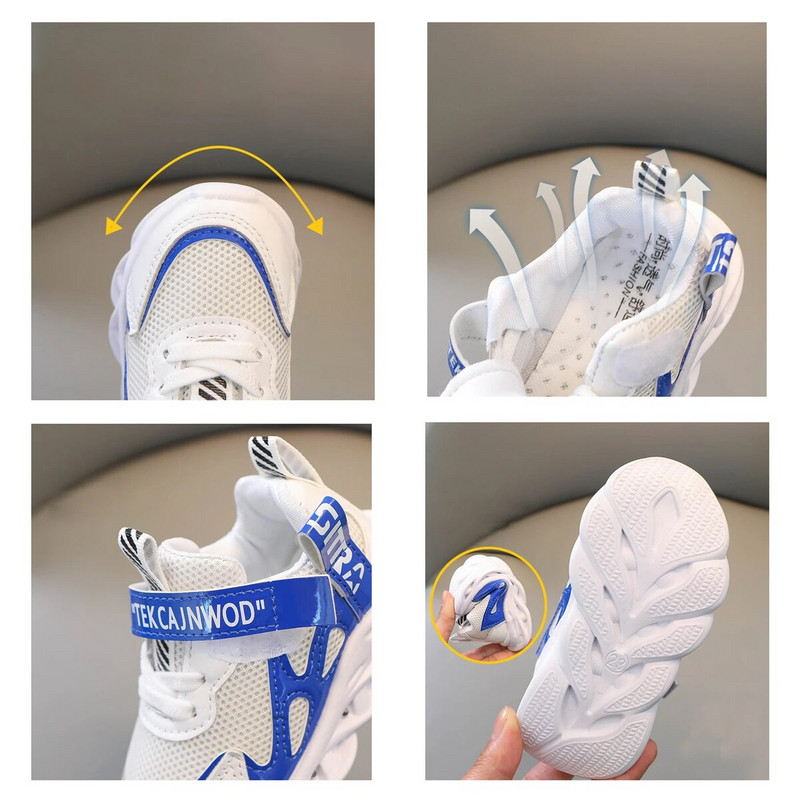 Nauji LED vaikiški šviečiantys batai kūdikiams šviečiantys sportbačiai berniukams šviesūs bėgimo bateliai vaikams, kvėpuojantys tinkliniai sportbačiai