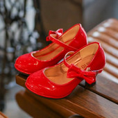 Primavara Copii Pantofi Fete Toc Inalt Printesa Dans Sandale Copii Pantofi Piele Moda Fete Rochie De petrecere Pantofi de nunta