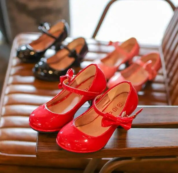 Primavara Copii Pantofi Fete Toc Inalt Printesa Dans Sandale Copii Pantofi Piele Moda Fete Rochie De petrecere Pantofi de nunta