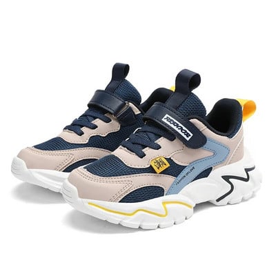 Detské tenisky, športové topánky pre chlapcov, módne kožené detské priedušné sieťované pohodlné topánky, ležérne turistické topánky, bežecké topánky