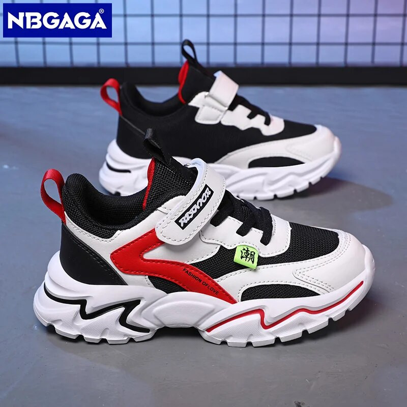 Detské tenisky, športové topánky pre chlapcov, módne kožené detské priedušné sieťované pohodlné topánky, ležérne turistické topánky, bežecké topánky