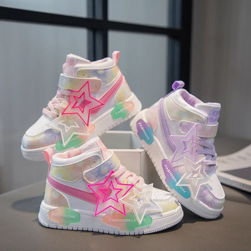 Detská športová obuv, nové kreslené princeznovské bežecké topánky s mäkkou podrážkou, nepremokavé, protišmykové, pohodlné dievčenské módne ležérne topánky