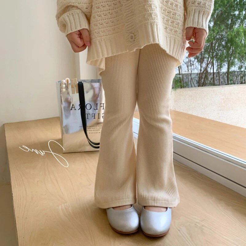 Kevad-sügis imikud Tüdrukud Puhtavärvilised püksid Lasteriided Püksid Lapsed Tüdrukud Beebipüksid