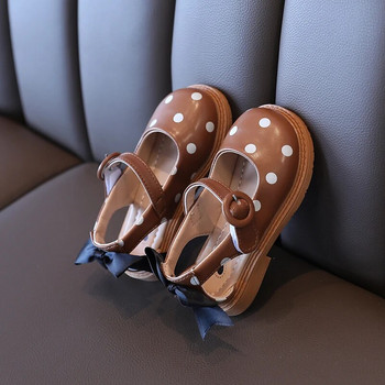 Κομψό παπιγιόν Mary Janes για νήπιο, μπεζ χακί τεσσάρων εποχών, παιδικά δερμάτινα παπούτσια 21-30 πουά ελαφριά παιδικά παπούτσια